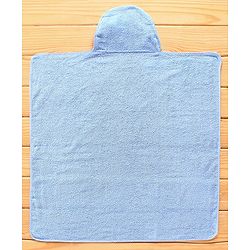 Babyhug Hooded Towel With Prince Embroidery - Blue