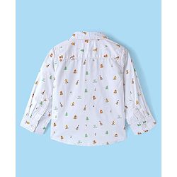 Babyhug Cotton Woven Full Sleeves Shirt with Inner Tee Pine Tree Print - Grey