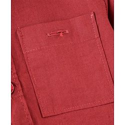 Babyhug 100% Cotton Woven Full Sleeves Solid Shirt - Red