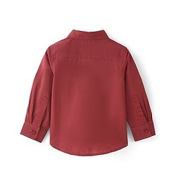 Babyhug 100% Cotton Woven Full Sleeves Solid Shirt - Red