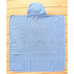 Babyhug Hooded Towel With Elephant Embroidery - Blue
