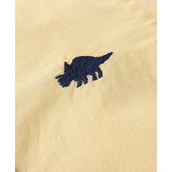 Babyhug 100% Cotton Woven Half Sleeves Shirt Solid  Dino Embroidered - Yellow