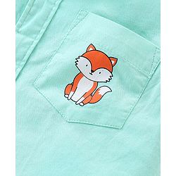 Babyhug Cotton Woven Half Sleeves Regular Collar Shirt Fox Pocket Print- Blue
