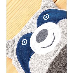 Babyhug Hooded Towel With Bear Embroidery - Grey