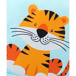 Babyhug 100% Cotton Cap Tiger Print Blue - Diameter 10 cm