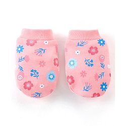 Babyhug 100% Cotton Knit Floral Print Mittens & Booties - Pink