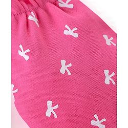 Babyhug 100% Cotton Knit Bow Print Mittens & Booties - Pink