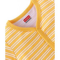 Babyhug 100% Cotton Half Sleeves Vests Stripes & Fries Print Pack of 3- Grey Blue & Yellow
