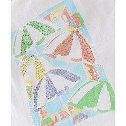 Babyhug 100% Cotton Knit Half Sleeves Top and Shorts Set Umbrella Print - White & Blue
