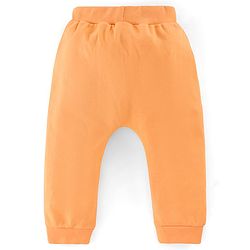 Babyhug Cotton Full Length Diaper Pants Stripes & Bear Print Pack of 3 - Orange Blue & Green