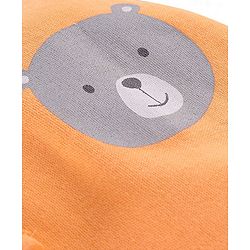 Babyhug Cotton Full Length Diaper Pants Stripes & Bear Print Pack of 3 - Orange Blue & Green