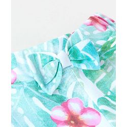 Babyhug 100% Cotton Single Jersey Knit Frill Sleeves Top & Shorts Set Floral Print - Pink & White