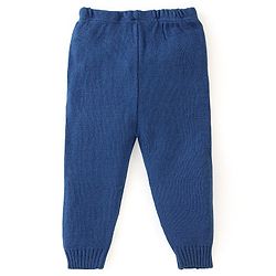 Babyhug Knit Full Sleeves Sweater Set With Fox Design - Navy Blue