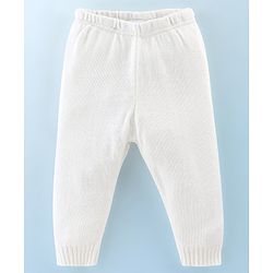 Babyhug Knit Full Sleeves Star Print Baby Sweater Sets - OffWhite