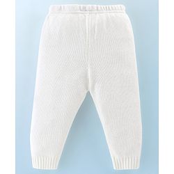 Babyhug Knit Full Sleeves Star Print Baby Sweater Sets - OffWhite
