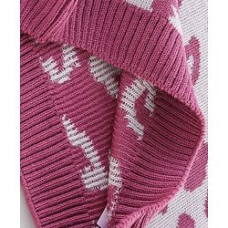 Babyhug Knit Full Sleeves Printed Baby Sweater Sets - Pink