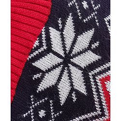 Babyhug Knit Full Sleeves Sweater Set with Flower Design - Red