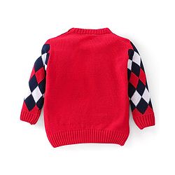 Babyhug Knit Full Sleeves Argyle Baby Sweater Set - Multicolor