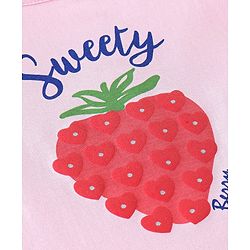 Babyhug 100% Cotton Sleeveless Top & Leggings Set Strawberry Print- Pink