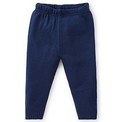 Babyhug Knitted Full Sleeves Sweater Set with Reindeer Design - Navy Blue & Green