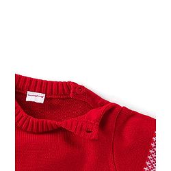 Babyhug Full Sleeves Baby Sweater Set - Red