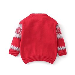 Babyhug Full Sleeves Baby Sweater Set -Red