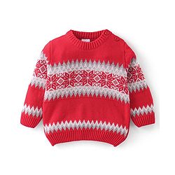 Babyhug Full Sleeves Baby Sweater Set -Red