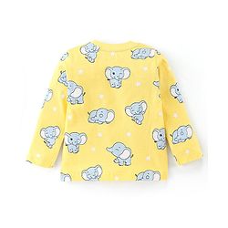 Babyhug Cotton Jersey Full Sleeves Night Suit Elephant Print - Yellow