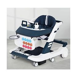 Babyhug Multifunctional Musical Anti-Fall & Convertible Baby Walker - Black