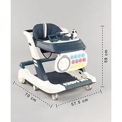Babyhug Multifunctional Musical Anti-Fall & Convertible Baby Walker - Black