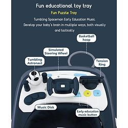 Babyhug Multifunctional Musical Anti-Fall & Convertible Baby Walker - Black