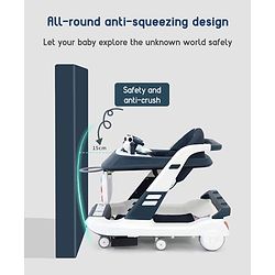 Babyhug Multifunctional Musical Anti-Fall & Convertible Baby Walker - Black