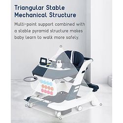 Babyhug Multifunctional Musical Anti-Fall & Convertible Baby Walker - Black