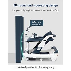 Babyhug Multifunctional Musical Anti-Fall & Convertible Baby Walker - Black