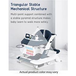 Babyhug Multifunctional Musical Anti-Fall & Convertible Baby Walker - Black