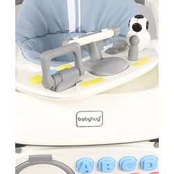 Babyhug Multifunctional Musical Anti-Fall & Convertible Baby Walker - Black