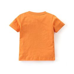 Babyhug Cotton Half Sleeves Night Suit Bear & Cloud Print- Orange & Blue