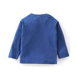 Babyhug Cotton Full Sleeves Night Suit Stripes & Text Print - Blue & Yellow