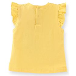 Babyhug Cotton Knit Half Sleeves Night Unicorn Print - Yellow