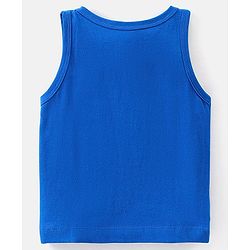 Babyhug 100% Cotton Knit Sleeveless Solid & Striped Sando Pack of 2 - Blue