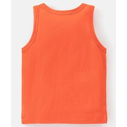 Babyhug 100% Cotton Knit Sleeveless Solid & Striped Sando Pack of 2 - Orange