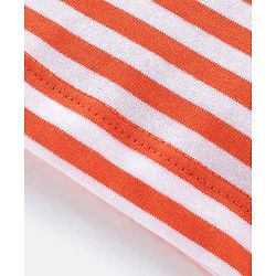 Babyhug 100% Cotton Knit Sleeveless Solid & Striped Sando Pack of 2 - Orange