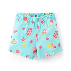 Babyhug Single Jersey Half Sleeves Night Suit Kitty Print - Blue