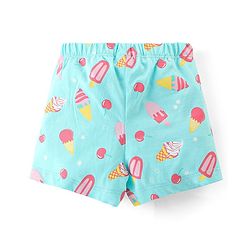 Babyhug Single Jersey Half Sleeves Night Suit Kitty Print - Blue