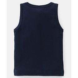 Babyhug 100% Cotton Knit Sleeveless Solid & Striped Sando Pack of 2 - Navy Blue