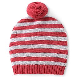 Babyhug Organic Cotton Knit Full Sleeves Baby Sweater Set with Cap & Chipmunk Applique - Red