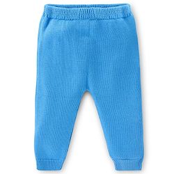 Babyhug Organic Cotton Knit Full Sleeves Sweater Set with Cap Reindeer Design - Blue