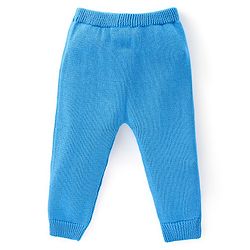 Babyhug Organic Cotton Knit Full Sleeves Sweater Set with Cap Reindeer Design - Blue