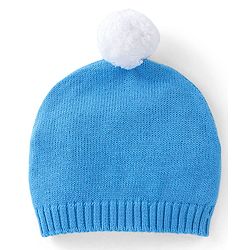 Babyhug Organic Cotton Knit Full Sleeves Sweater Set with Cap Reindeer Design - Blue
