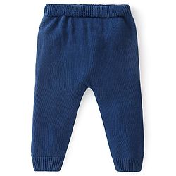 Babyhug Organic Full Sleeves Baby Sweater Set Striped with Cap - Navy Blue